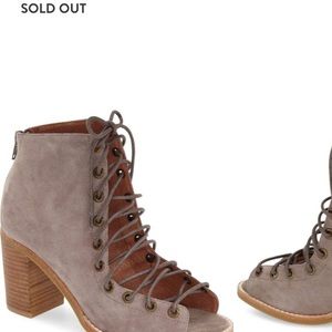 Jeffrey Campbell Cors Suede Peep Toe Booties